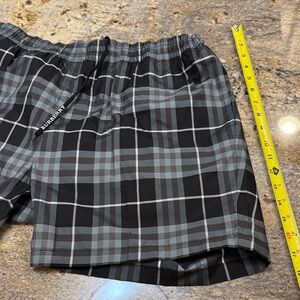 Burberry Gray and Black Checkered Swim Shorts